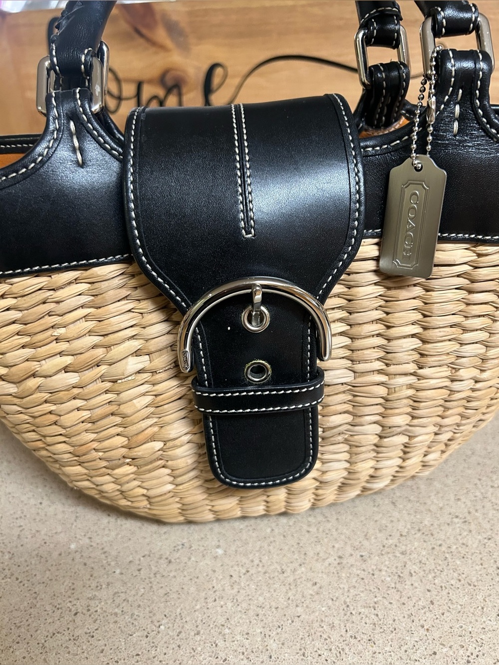 Coach Vintage Soho Straw Tote - Picture 2 of 13